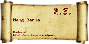 Meng Barna névjegykártya
